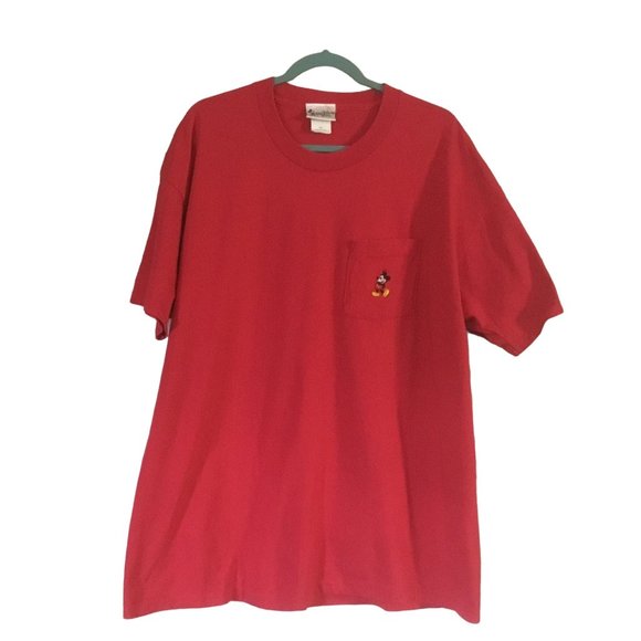 Disney Other - Walt Disney World Red Embroidered Mickey Mouse Pocket T-Shirt
